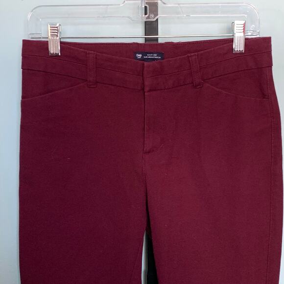 GAP Slim City Crop Burgundy Pants Size 4R - Picture 3 of 8